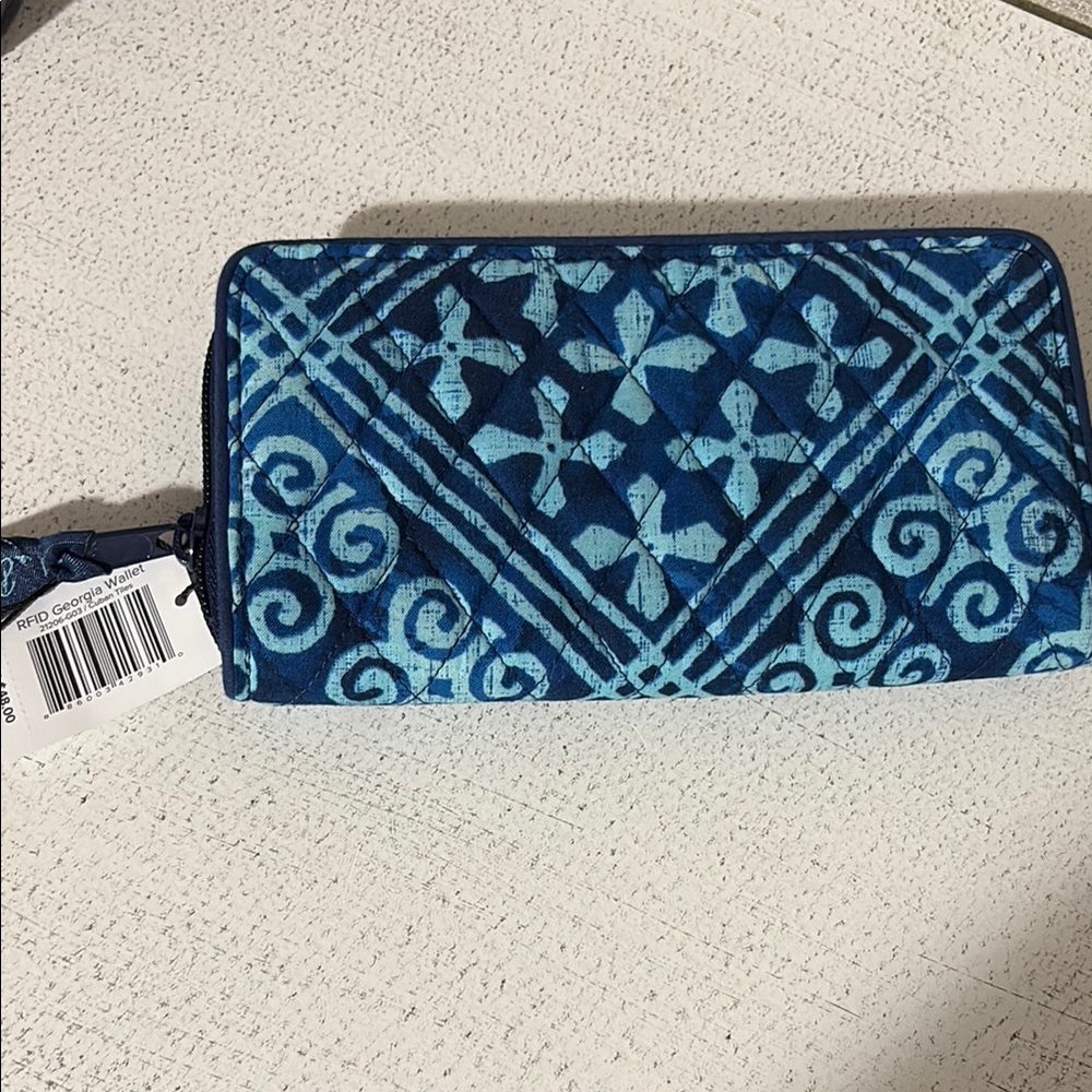 Vera Bradley Blue RFID Georgia Wallet